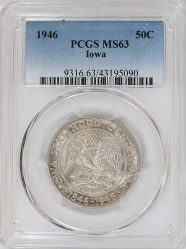1946年 P クラシック記念アイオワ州建州100周年 PCGS MS-63 アイオワ