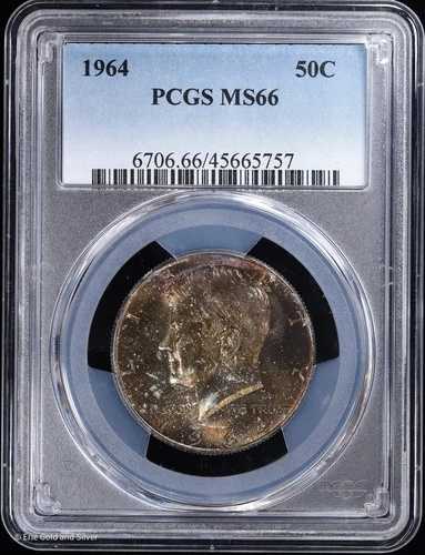 1964年 50セント ケネディハーフダラー PCGS MS 66