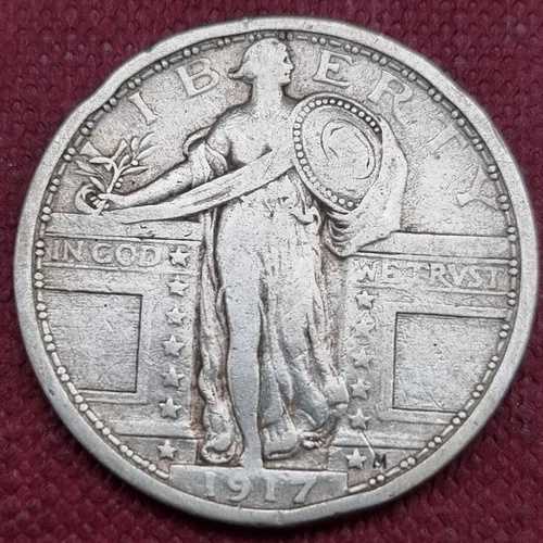 1917年スタンディング・リバティ・クォーター 25セント タイプ1 極美品 #60281
