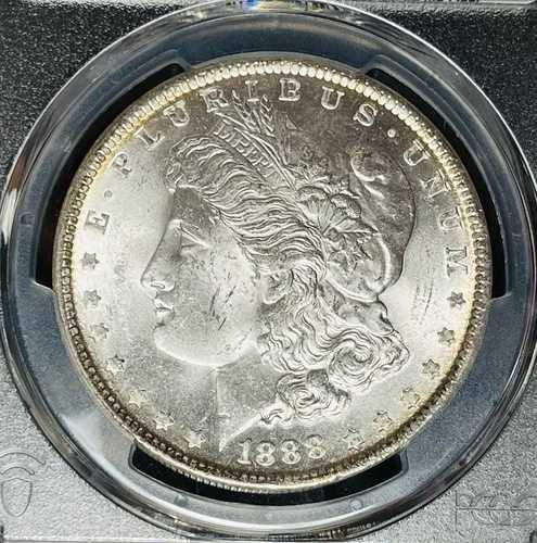 1888年 1ドル モルガンドル PCGS MS64～リッチでサテンのような光沢～やや状態の良い日付（J）
