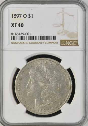 1897年 O モルガン銀貨 $1 NGC XF40 DL20