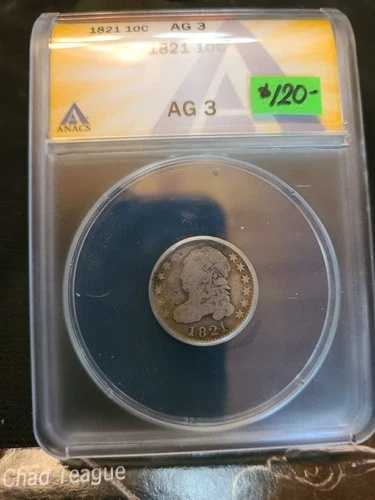 1821年 ANACS AG3 シルバーキャップバストダイム