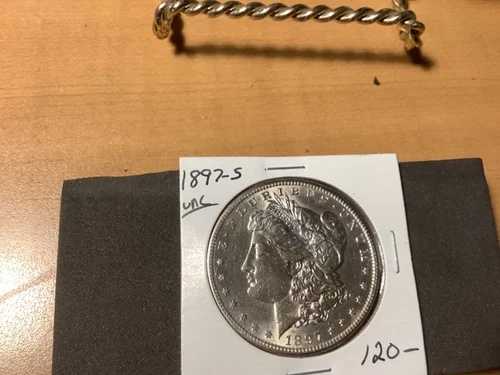1897年Sミント発行の銀貨モルガンドル、未使用品。
