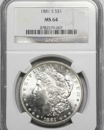 1881年発行のモルガン・ダラー NGC MS64 (2579007)