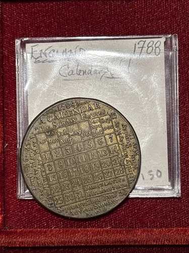 1788年イングランドカレンダートークン　貴重な初期作品