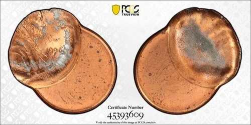 エラー: BU RED 1996-D リンカーンペニー PCGS MS64RD 片面打刻 60% オフセンター。#2