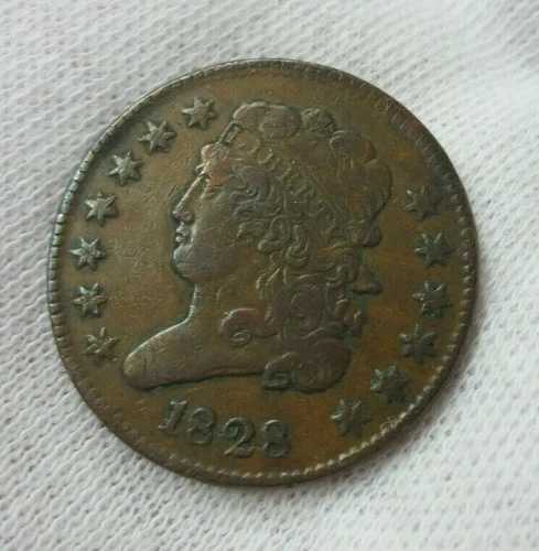 1828年 13星 クラシックヘッド 米国ハーフセント硬貨 (7)
