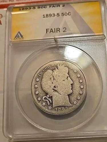 1893年Sミント バーバーハーフダラー ANACS FA2