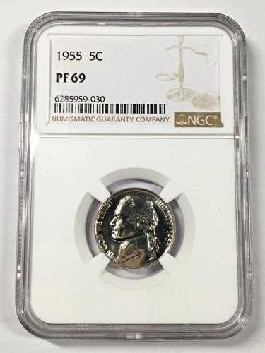 1955年 ジェファーソン ニッケル プルーフ NGC PR69