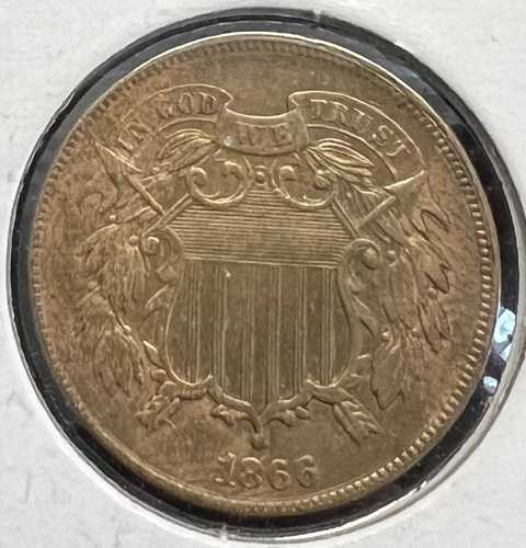 1866年 2セント硬貨 グレード：チョイス ほぼ未使用 美品 コイン #C6948SM