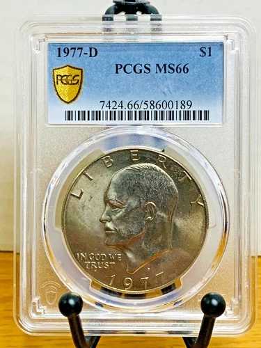 1977年Dミント アイゼンハワー1ドル硬貨 PCGS MS66 ミントステート66 #58600189