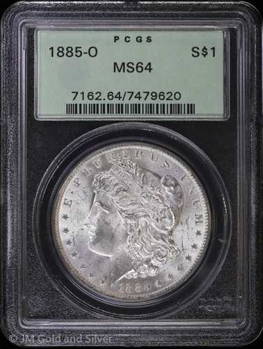 1885年Oミント 1ドル モルガン銀貨 PCGS MS 64 | OGH 未流通 UNC BU