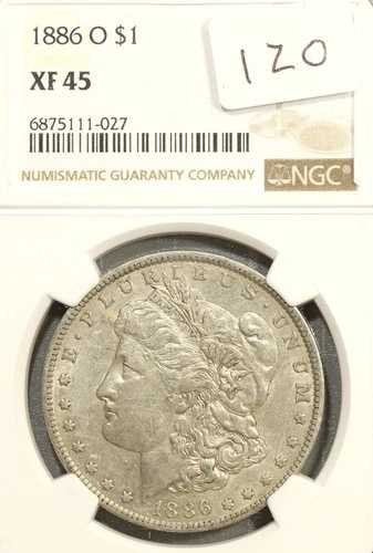 1886年Oミント モーガン銀貨 NGC XF-45 #1-027