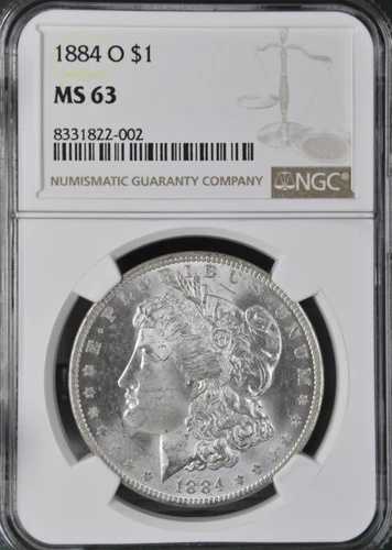 1884年 O モルガン銀貨 $1 NGC MS 63 BB6