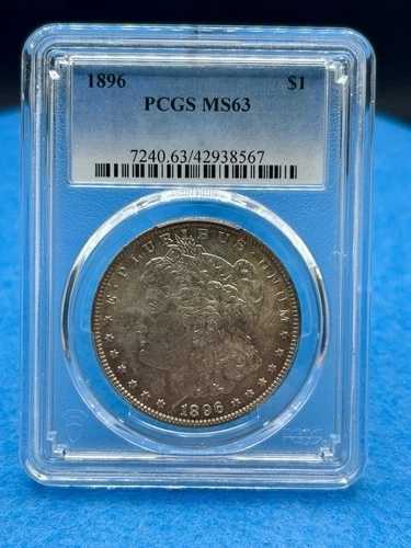 1896年モルガン銀貨トナー！PCGS MS63 S$1 フィラデルフィア