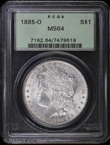 1885年Oミント 1ドル モルガン銀貨 PCGS MS 64 | OGH 未流通 UNC BU