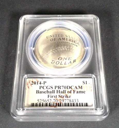 2014年Pミント シルバープルーフ ベースボール殿堂入りドル - PCGS PR70 DCAM - C.マクファーランド署名入り