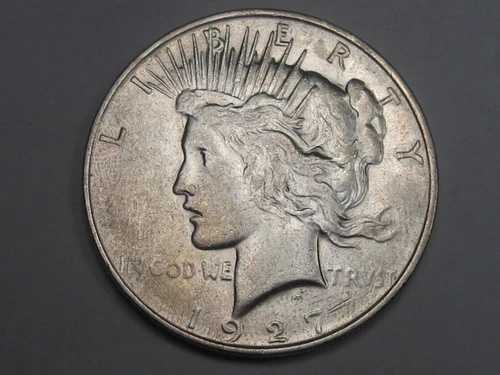 1927年Dミント発行の銀貨ピースダラー。#17