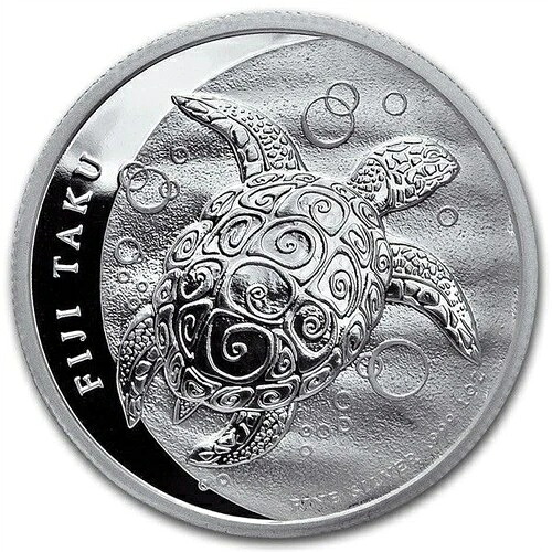 2013年 $2 フィジータク タートル 0.999 1オンス ファインシルバー コイン-