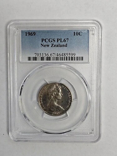 1969年 10セント PCGS PL67 ニュージーランド 36,465円