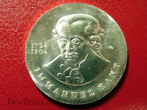 希少な1974年DDR（東ドイツ）大型銀貨20マルク イマヌエル・カント、UNC