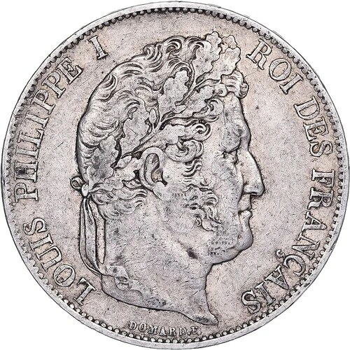 [#1261118] フランス、5フラン、ルイ・フィリップ、1844年、リール、銀貨、VF、KM:749.13
