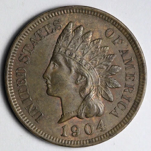 1904年 インディアンヘッド セントペニー UNC *未流通* MS 赤/茶 E245 ZVH