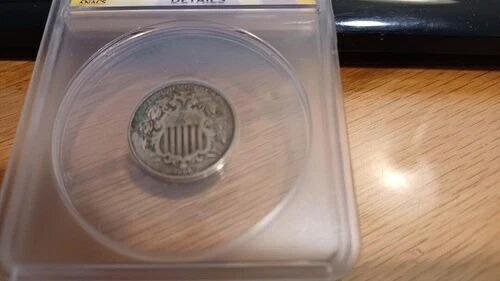 1866年フィラデルフィア造幣局シールドニッケルANACS F12