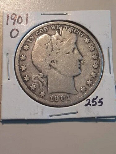 1901-O バーバー ハーフダラー ニューオーリンズ造幣局 US 50セント 90% 銀 #255-49
