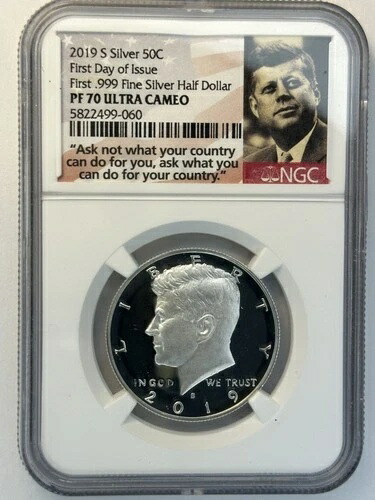 2019 S シルバー 50C PF 70 ウルトラカメオ ケネディ ハーフダラー NGC (511.060)