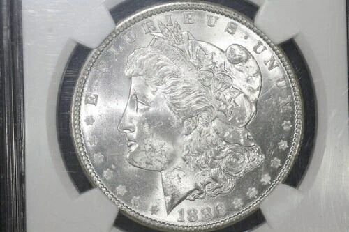1886年モルガン・ダラー、NGC MS-63