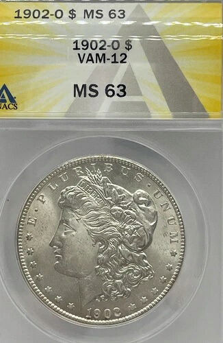 1902-O モーガン・ダラー *明るい白の光沢* MS-63 VAM-12-ONLY 6 Higher Graded