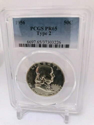 PR65 1956 タイプ2 PCGS グレーデッド フランクリン ハーフダラー プルーフコイン カメオのような 37,895円