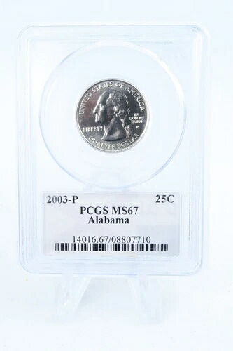 2003-P PCGS MS67 アラバマ州クォーター ビジネスストライク 25セント