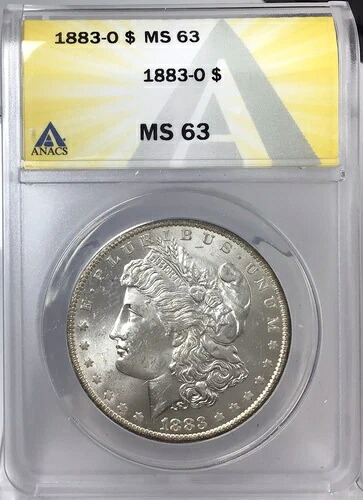 1883-O 1ドルモルガン銀貨 ANACS MS63 #