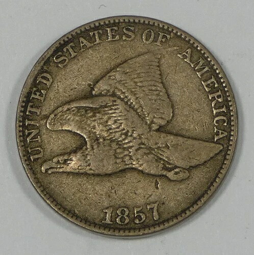 1857年 フライングイーグル スモールセント 非常に良好な状態 1セント 37,895円