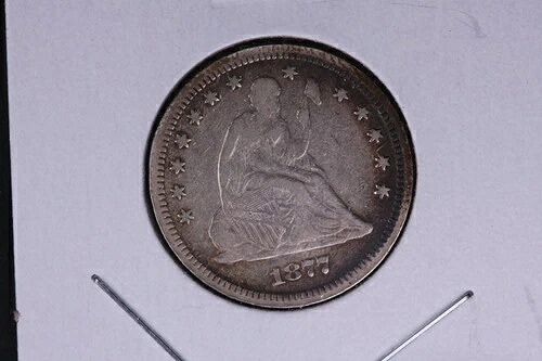 1877-S シーテッド・リバティ・クォーター硬貨。流通量平均。店舗番号 04983 37,895円