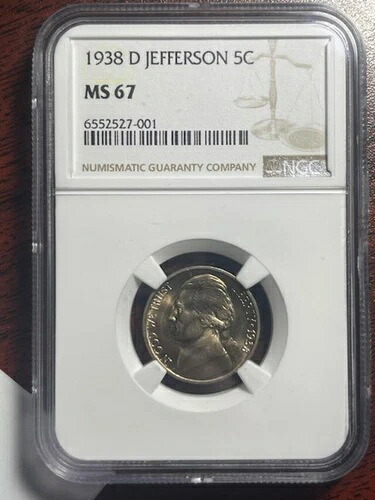 1938-D ジェファーソンニッケル NGC認定 MS67 - 素晴らしい輝きの宝石