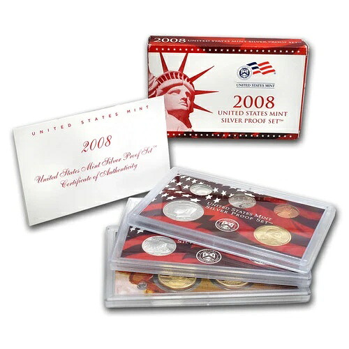 2008年アメリカ合衆国銀貨プルーフセット（14枚）OGP & COA