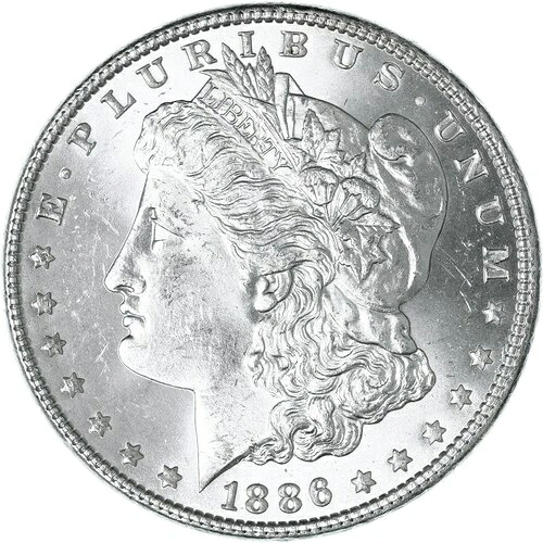 1886年 (P) モルガン銀貨 BU 米国造幣局コイン 写真参照 I463