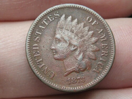 1873年 インディアンヘッド1セントペニー -オープン3VF/XFディテールリバティショー-