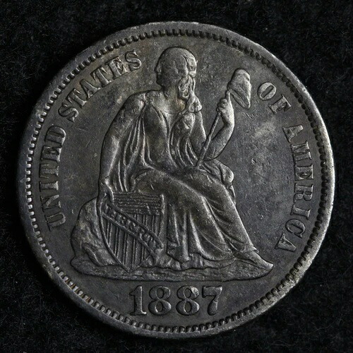 1887-S 着席自由の女神像 銀貨 AU E208 TCM