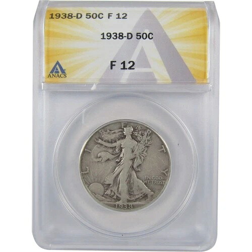 1938年 D リバティウォーキング ハーフダラー F 12 ANACS シルバー SKU:I18408