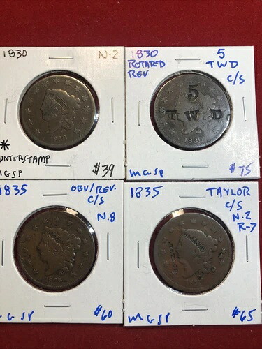 大型セント硬貨 1830(2) 1835(2) 4枚