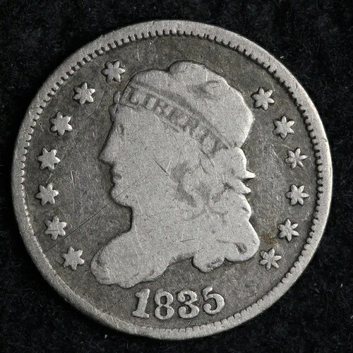 1835年製 キャップドバスト シルバーハーフダイム 美品 E169 KHB