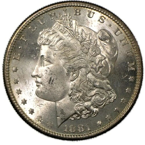 1881-S モーガン銀貨 スーパーブリリアント 未使用 BU+ 37,895円