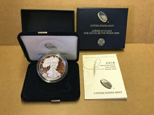 2018 W アメリカンイーグル 1オンス シルバープルーフコイン ウェストポイント 1オンス ボックス＆COA 18EA