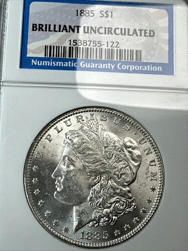 1885年 モルガン銀貨 NGCブリリアント 未流通