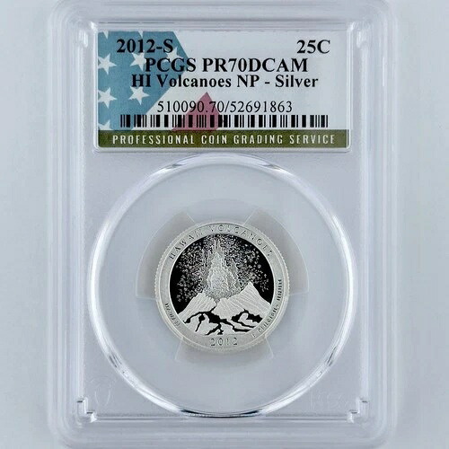 HI ボルカノ シルバー クォーター PR 70 DCAM PCGS 2012 ベストトップグレード NP 25c ハワイ-
