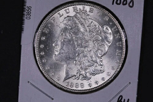 1888年製モルガン銀貨、ジェム未使用コイン。店舗番号：03856